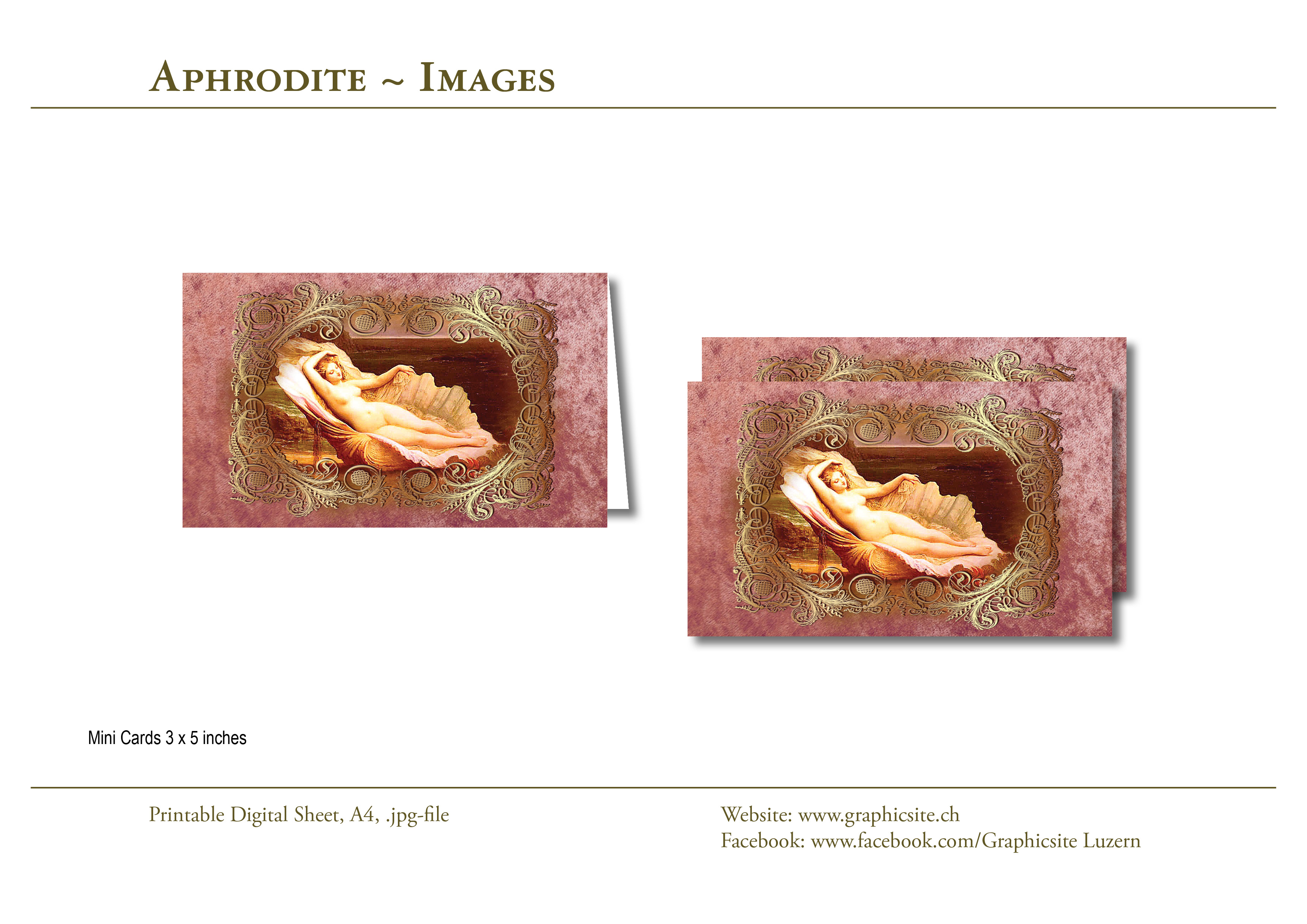 Karten selber drucken - 3 x 5 Bilder - Aphrodite, #goetting, #griechenland, #mythologie, #karten,  #basteln, #drucken,